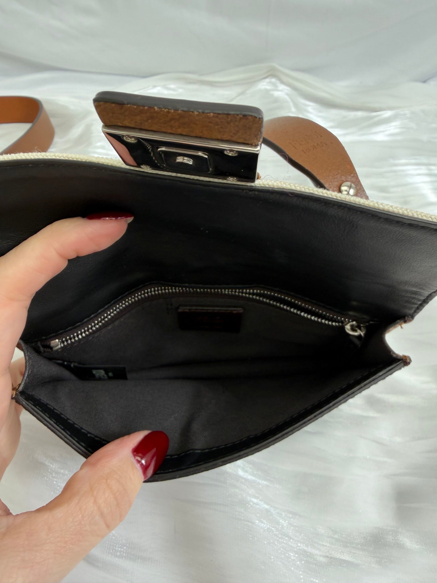 Fendi Brown Zucca Coated Canvas Baguette Crossbody