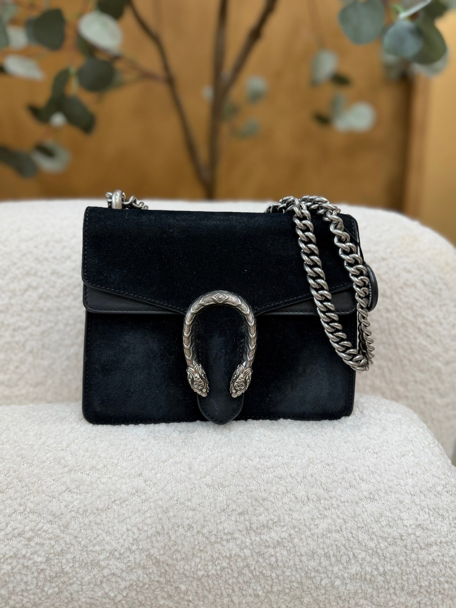 Gucci Black Suede Mini Dionysus Bag