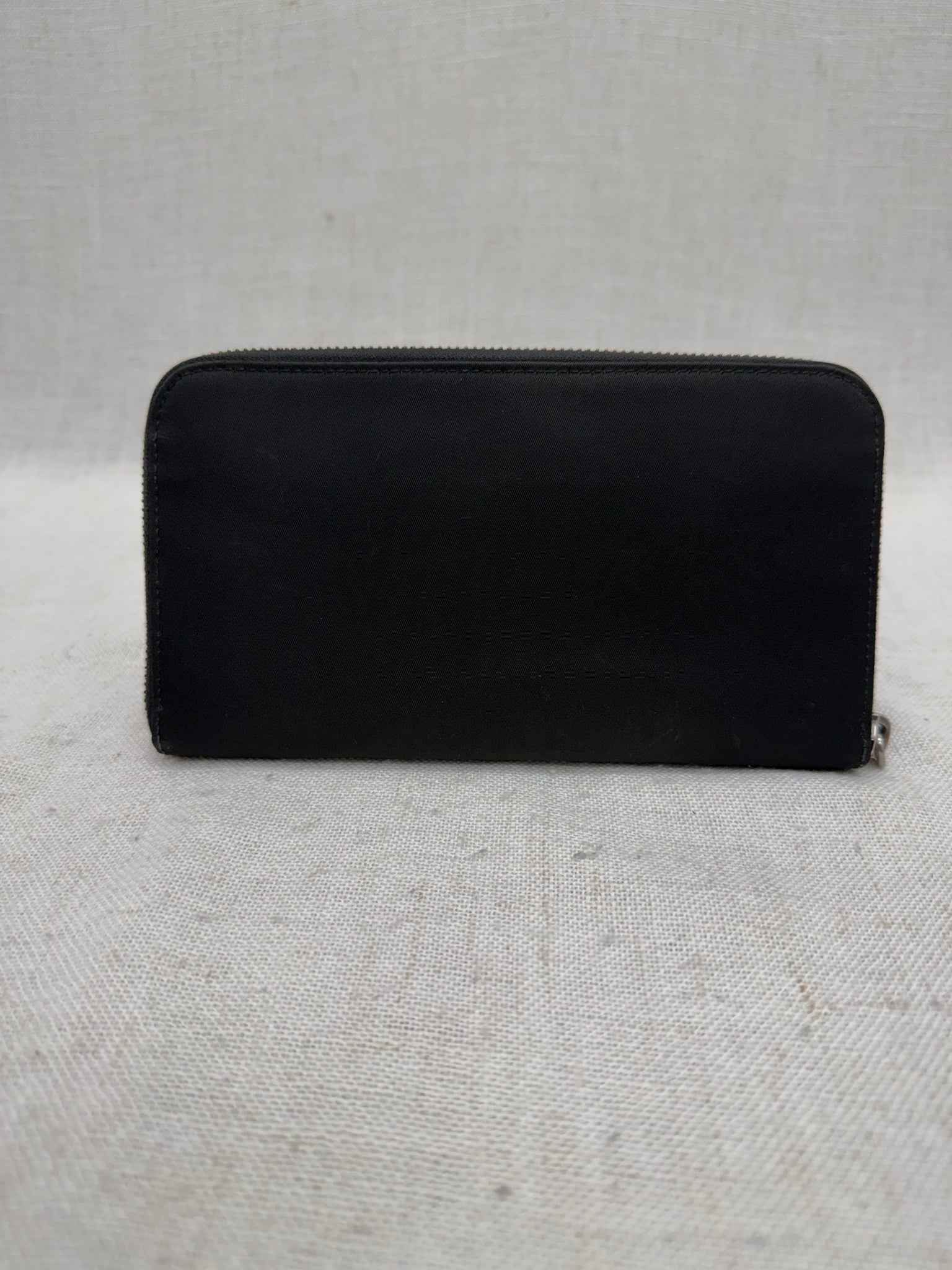 Prada Black Nylon Zippy Wallet