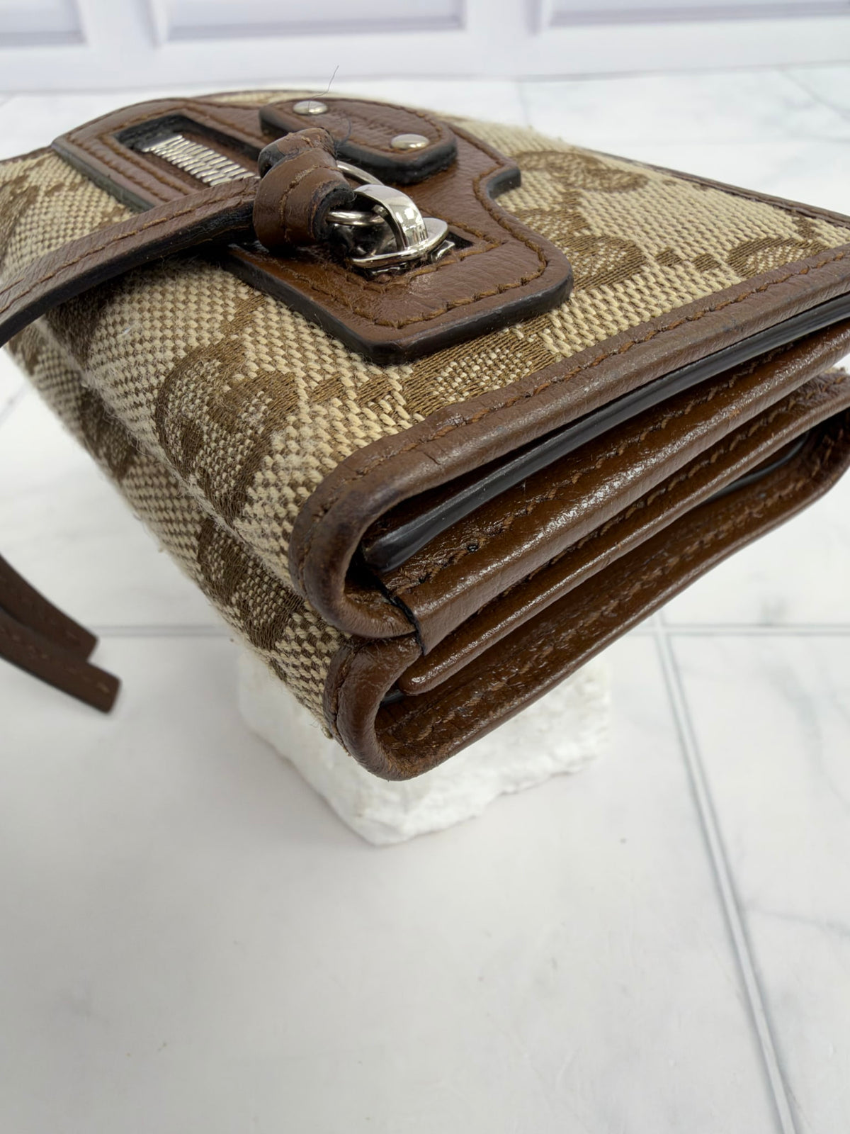 Gucci X Balenciaga Brown GG Canvas The Hacker Project Neo Classic Compact Wallet