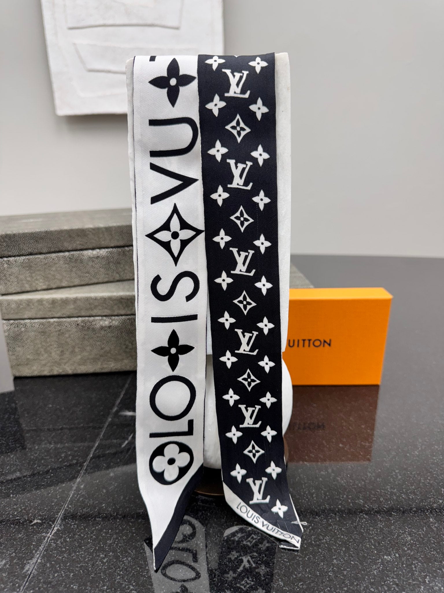 Louis Vuitton Black And White Monogram Infinity BB Bandeau