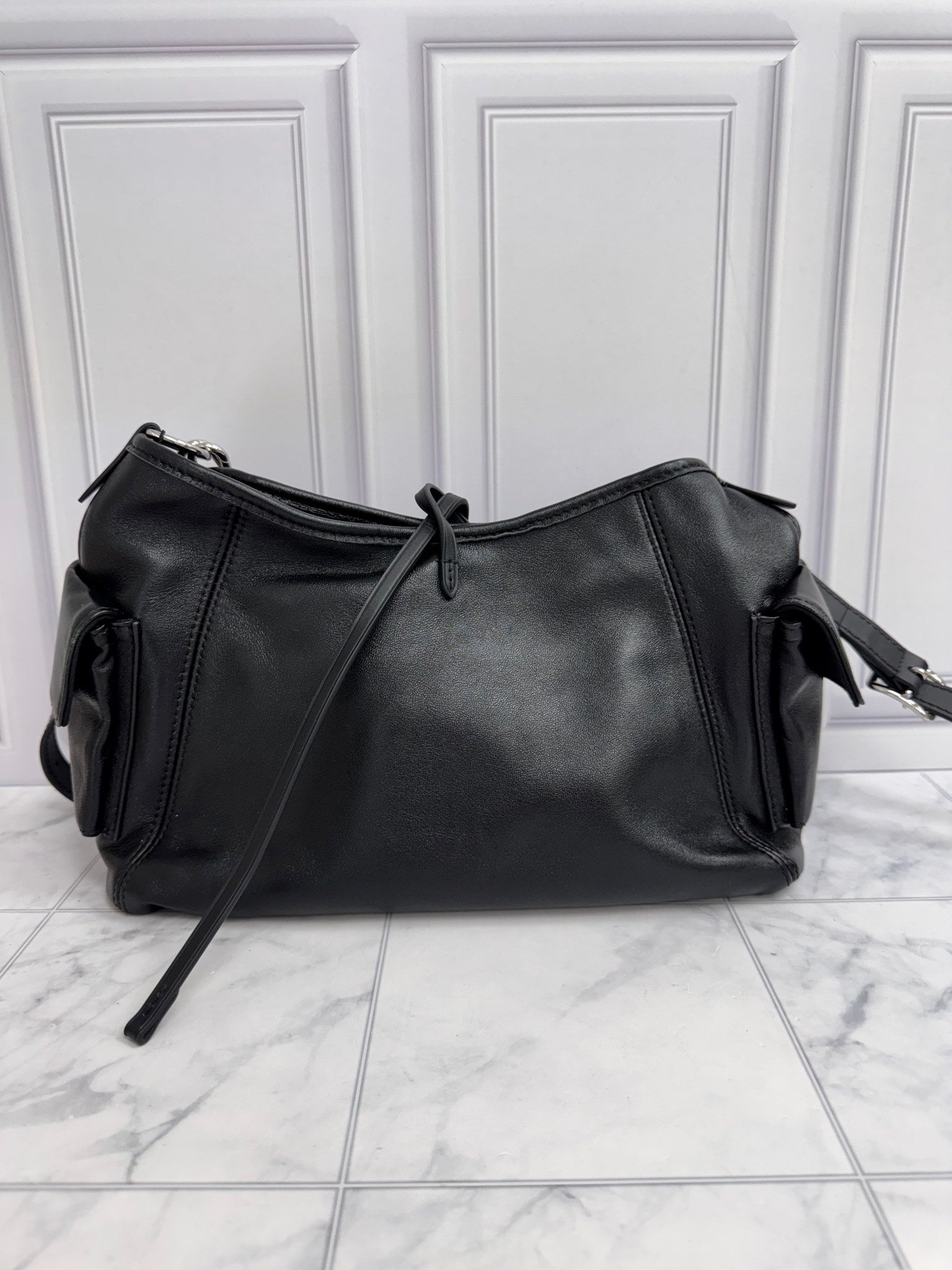 Louis Vuitton Black Leather Carry All Cargo Vibe PM