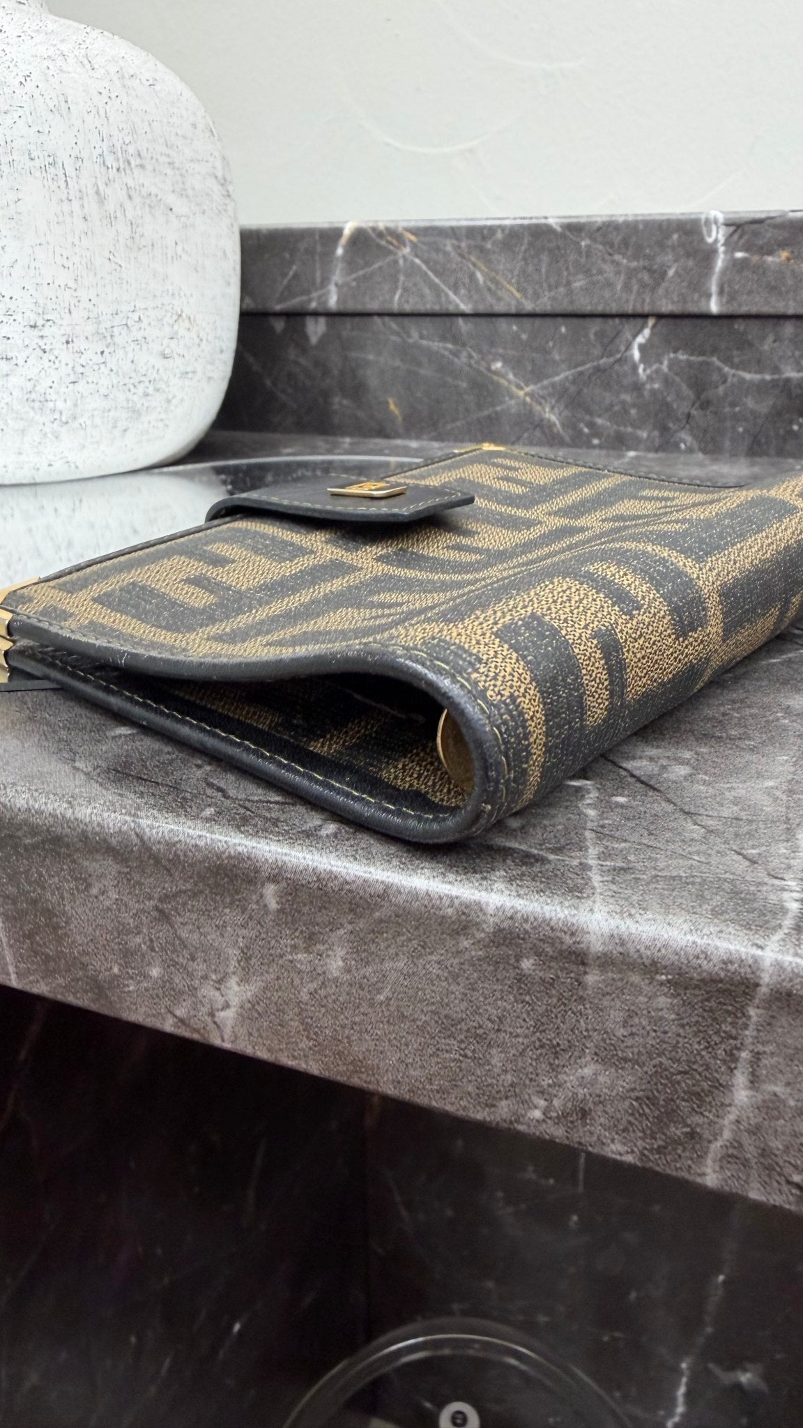 Fendi Vintage Zucca Coated Canvas Passport Agenda Cover