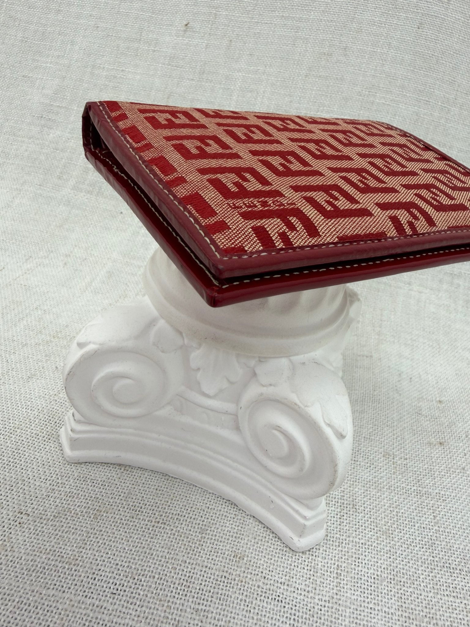 Fendi Red Zucca Canvas Compact Bifold