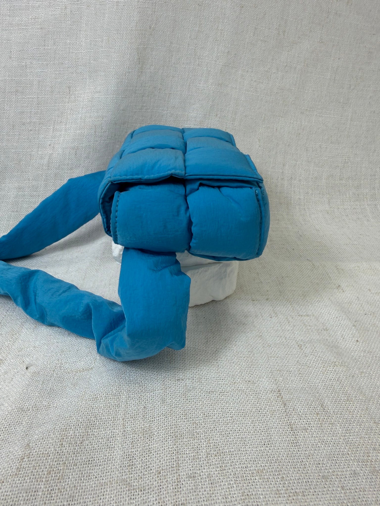 Bottega Veneta Blue Padded Tech Cassette Belt Bag