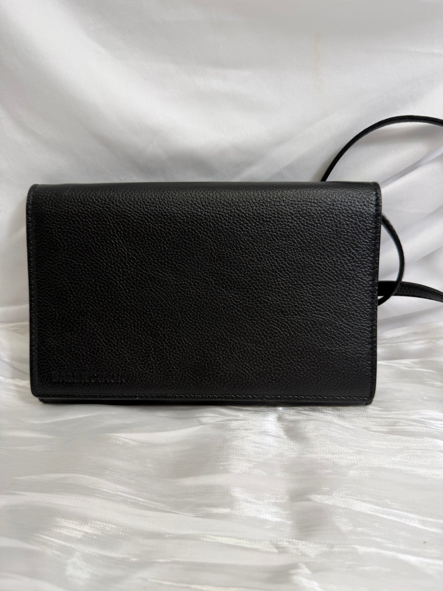 Balenciaga Black Grained Calfskin Crossbody