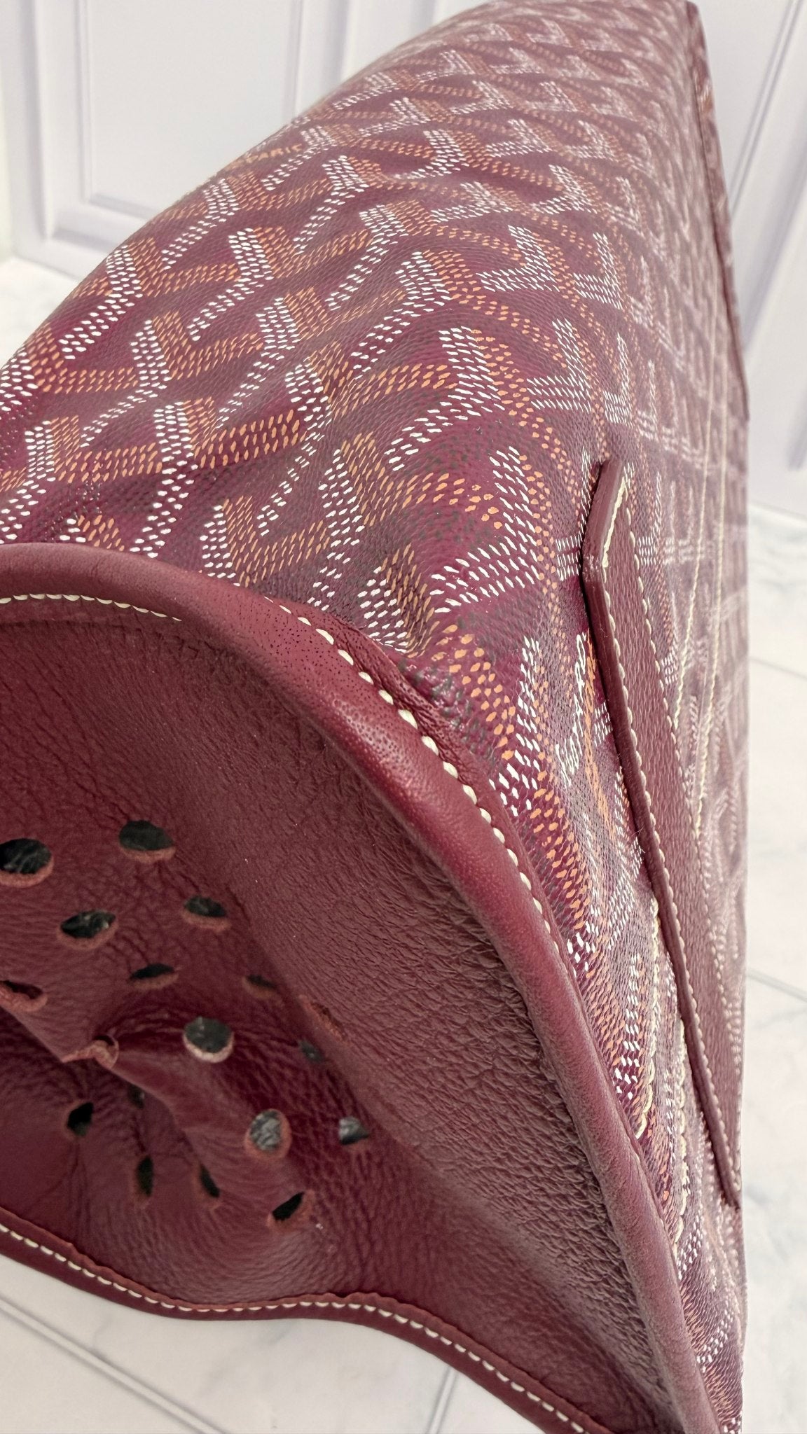 Goyard Burgundy Goyardine Canvas Sac Hardy PM Pet Carrier