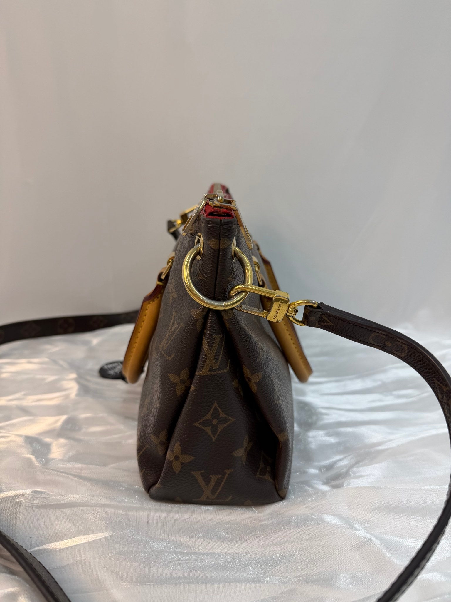 Louis Vuitton Monogram And Red Leather Pallas BB Bag