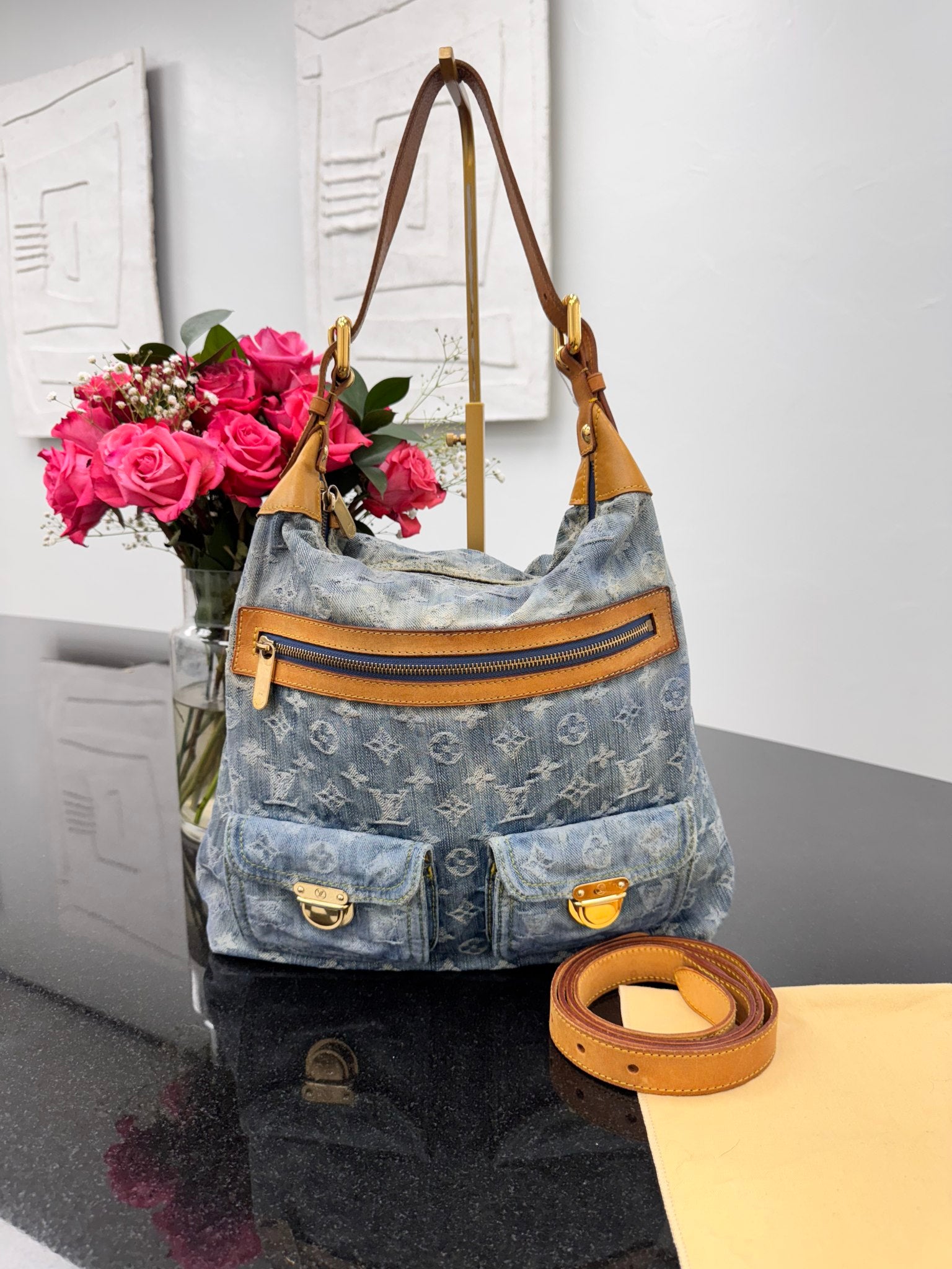Louis Vuitton Blue Monogram Denim Baggy GM