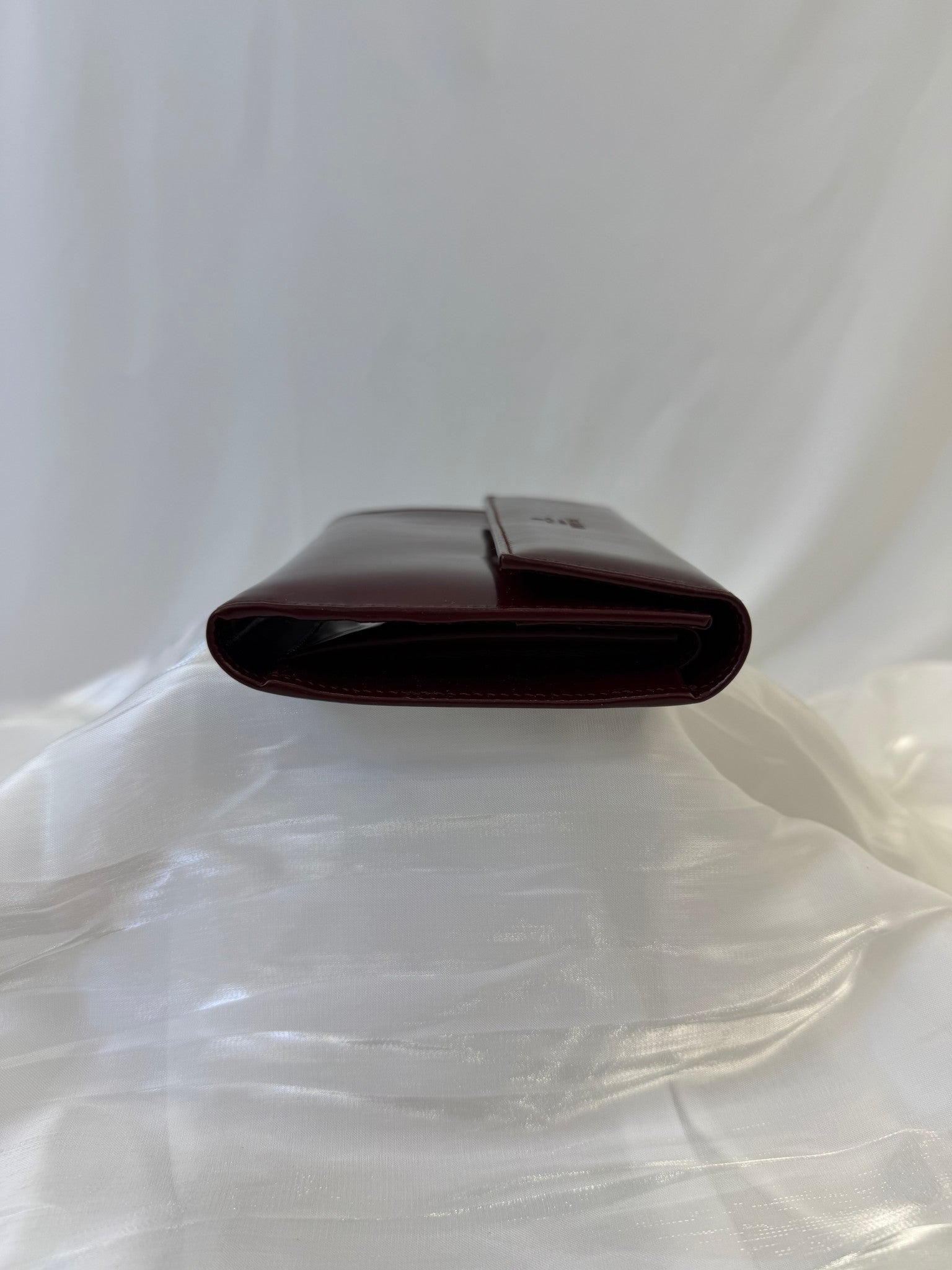 Prada Burgundy Patent Leather Compact Wallet