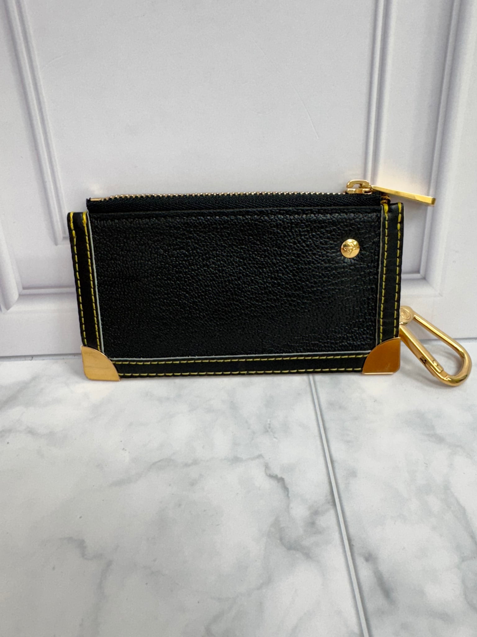 Louis Vuitton Black Suhali Leather Pochette Key Cles
