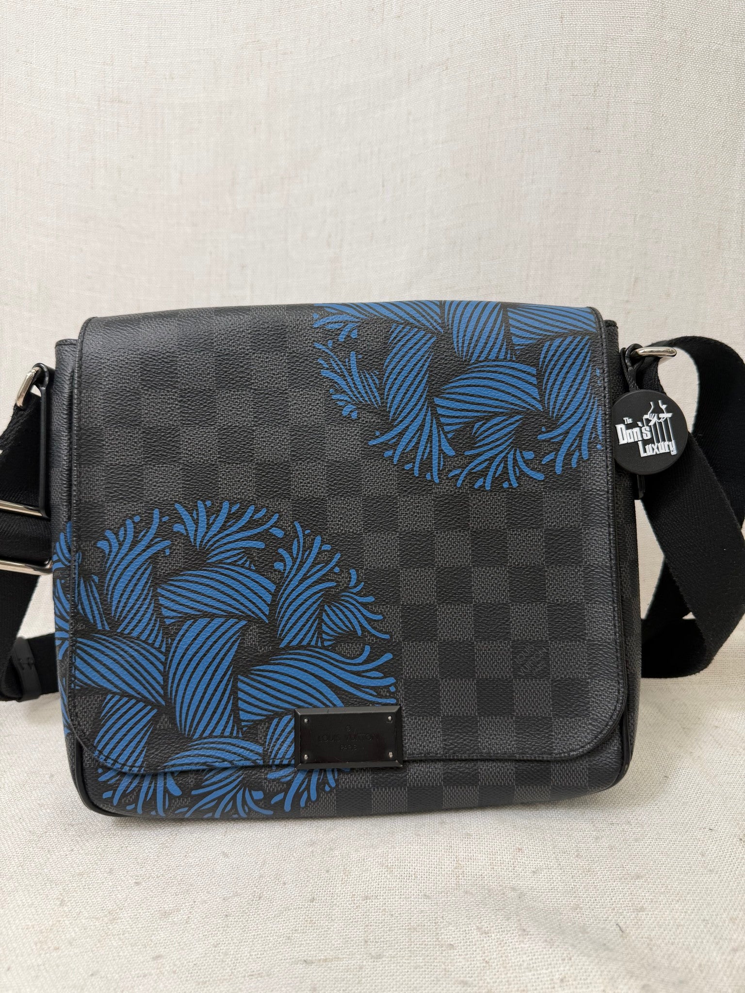 Louis Vuitton Blue Rope Print Damier Graphite District PM Messenger Bag