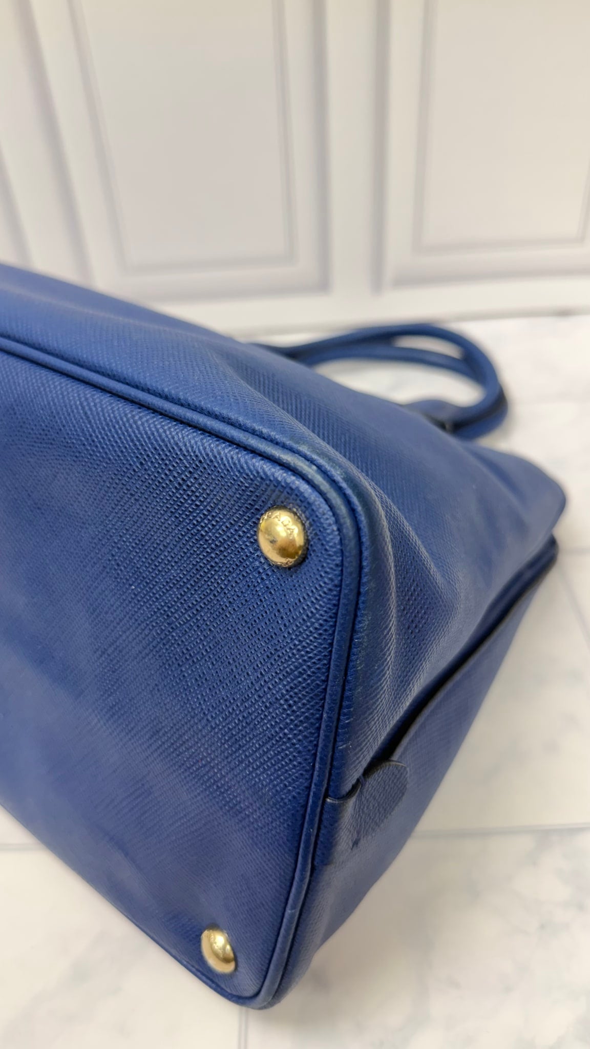 Prada Blue Saffiano Leather Handbag