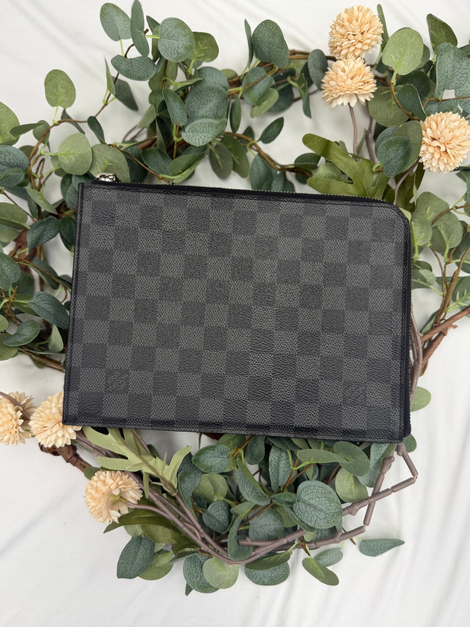 Louis Vuitton Damier Graphite Voyage MM Pochette Clutch Bag