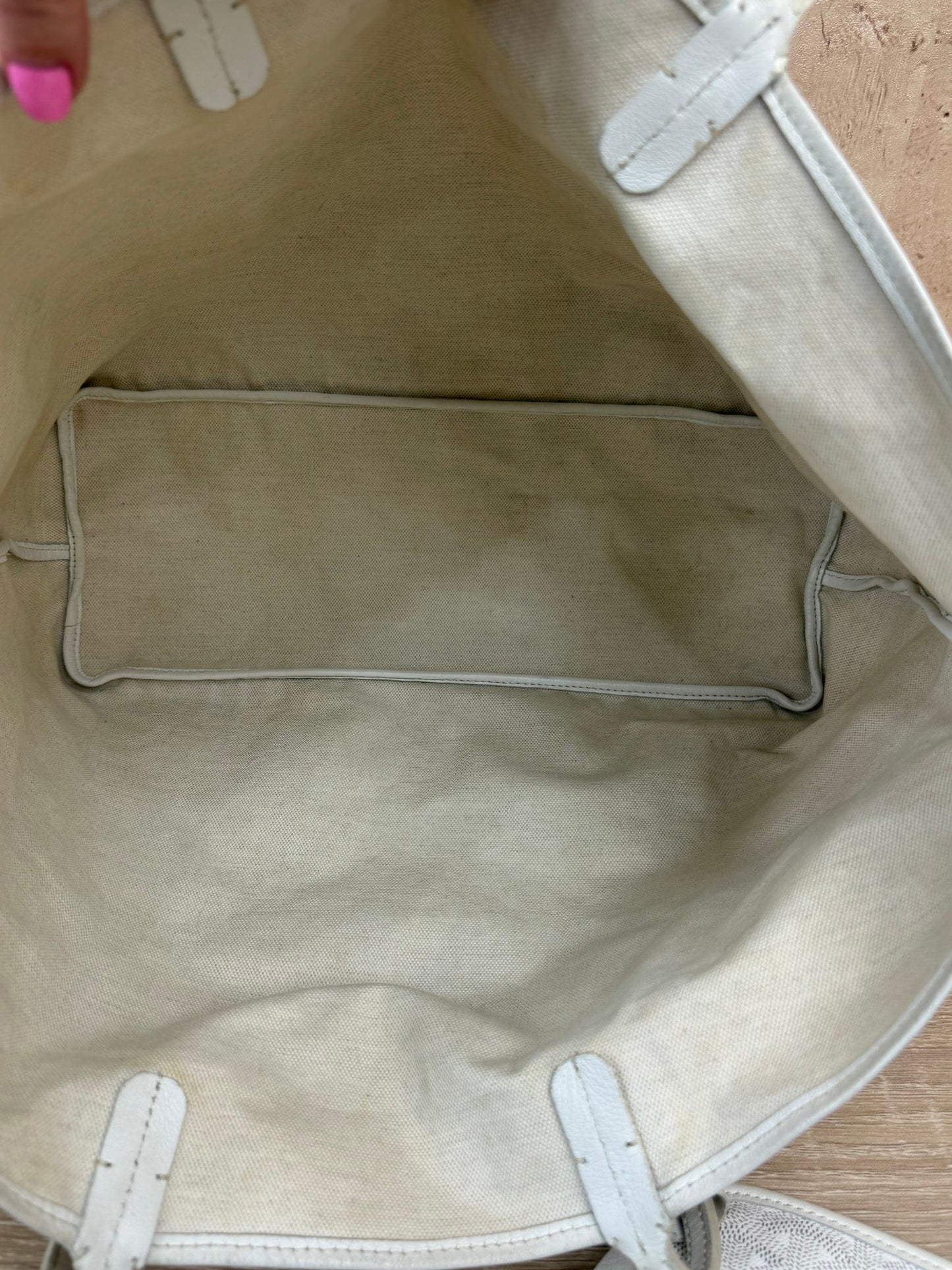 Goyard White Goyardine St. Louis Tote