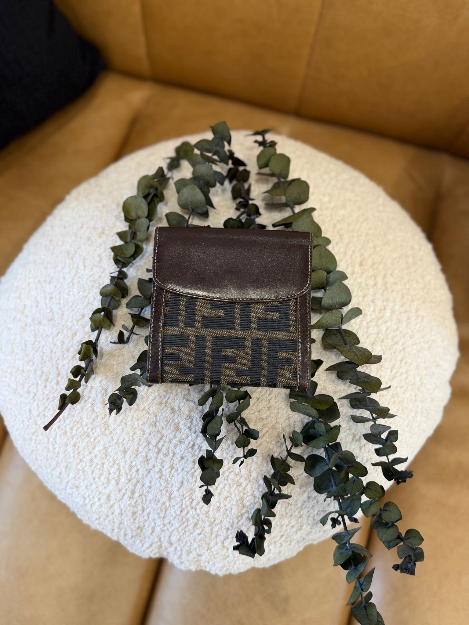 Fendi Brown Zucca Compact Wallet