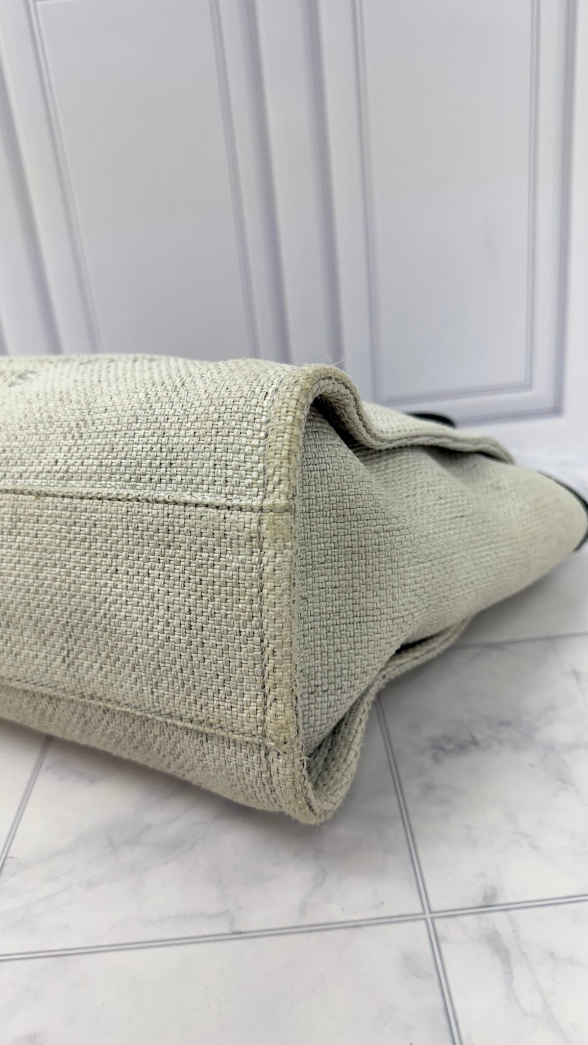 Chanel Grey And Black Canvas Deauville Small Tote Bag