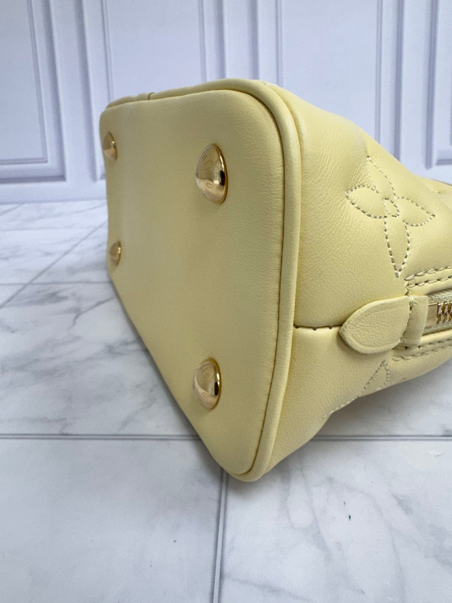 Louis Vuitton Yellow Bubblegram Leather Alma BB Crossbody Bag