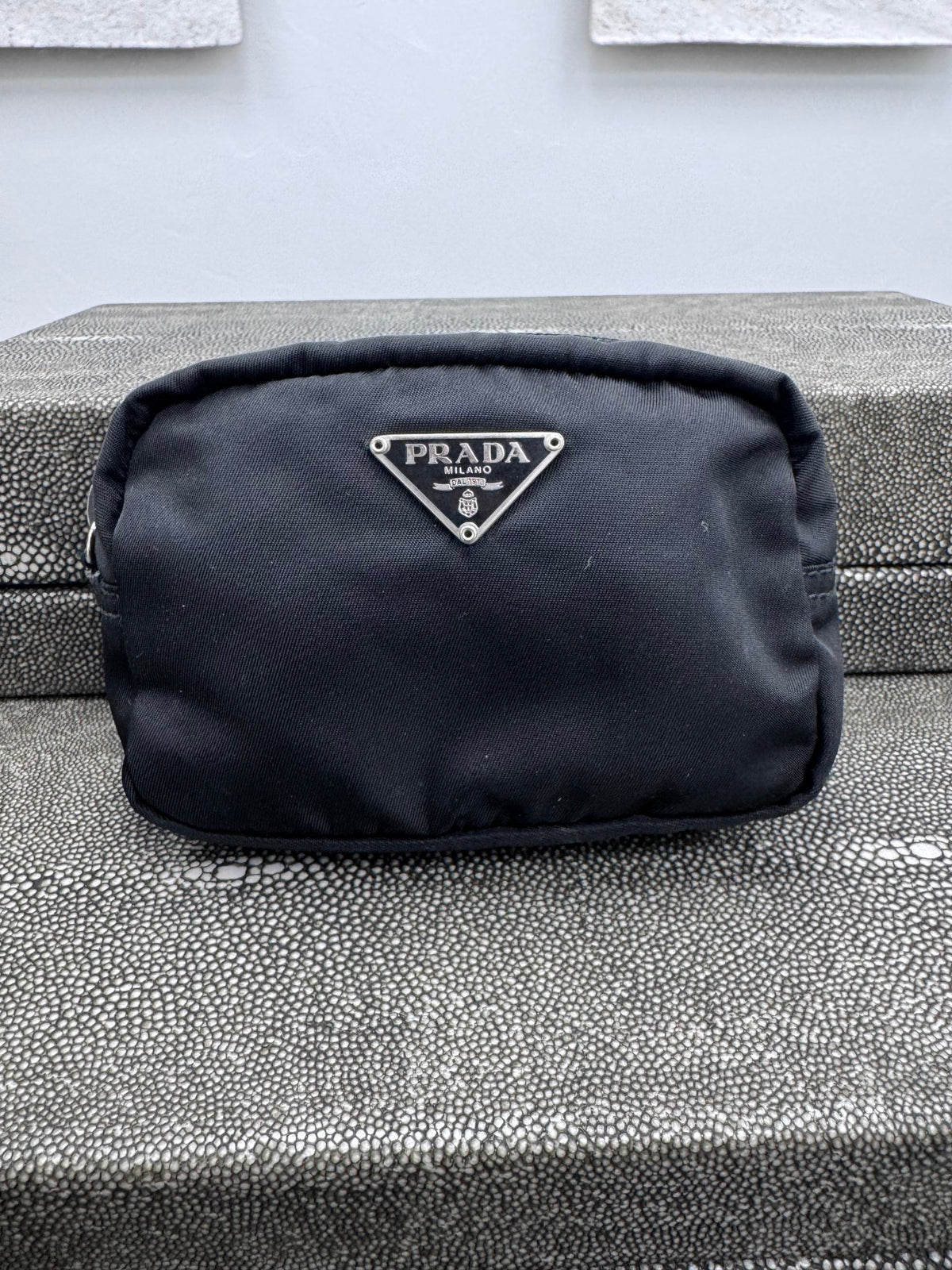 Prada Black Nylon Cosmetic Pouch
