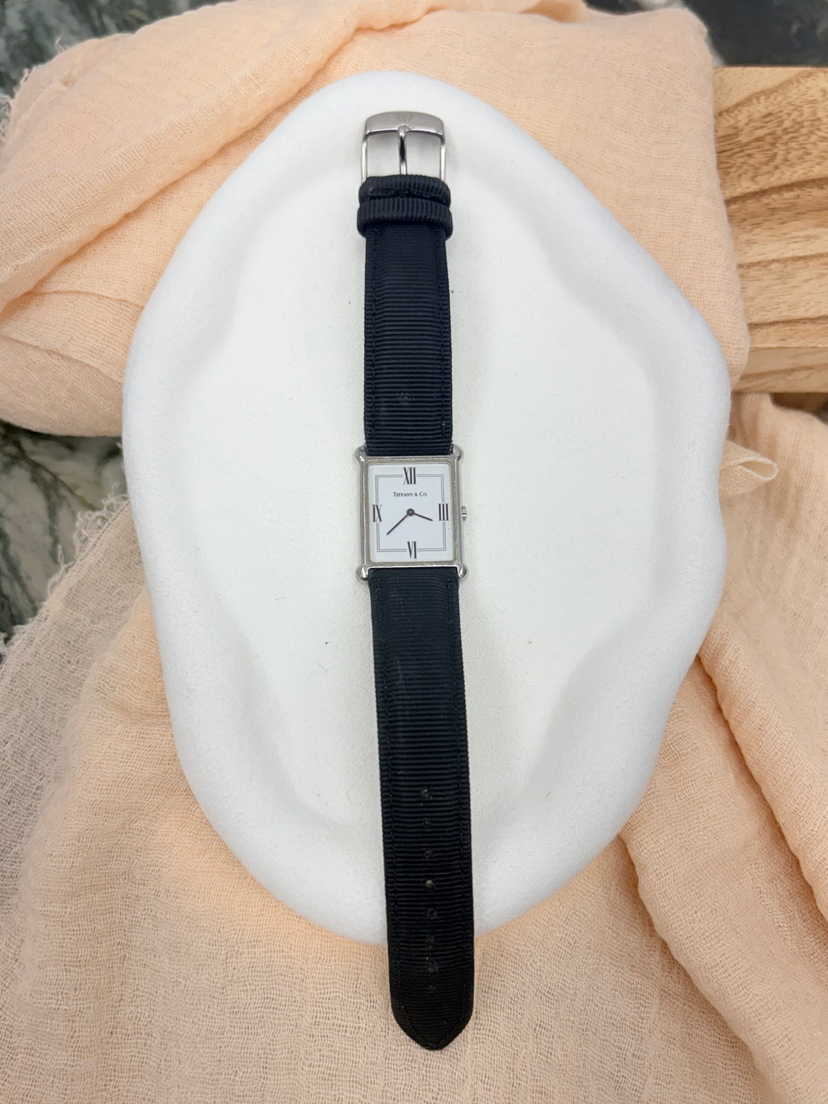 Tiffany & Co. Classic Square Black Band Watch