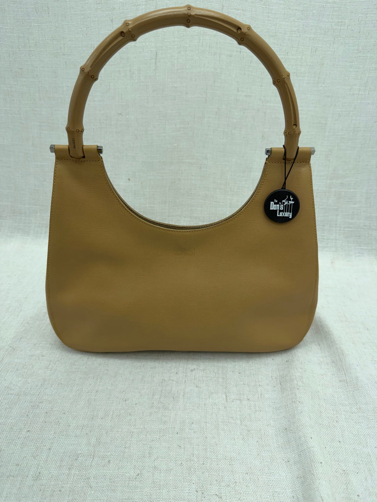 Gucci Beige Leather Bamboo Shoulder Bag