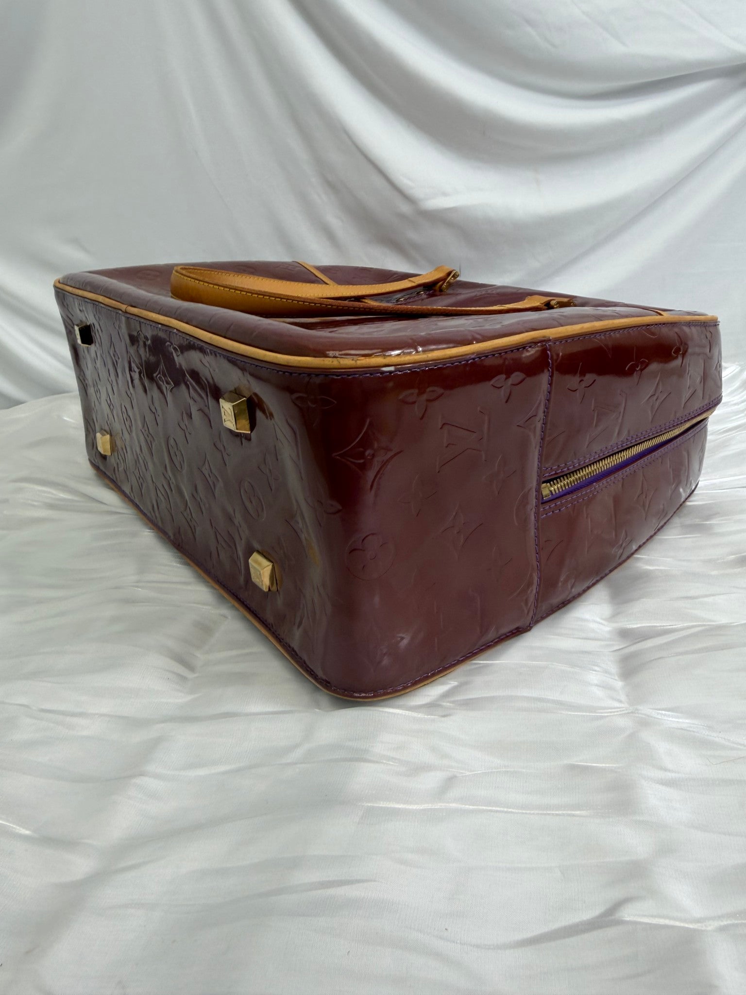 Louis Vuitton Burgundy Vernis Sutton Bag