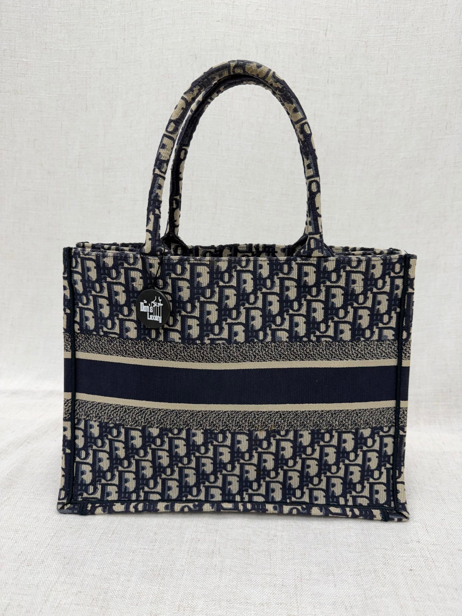Christian Dior Navy Blue Oblique Medium Book Tote