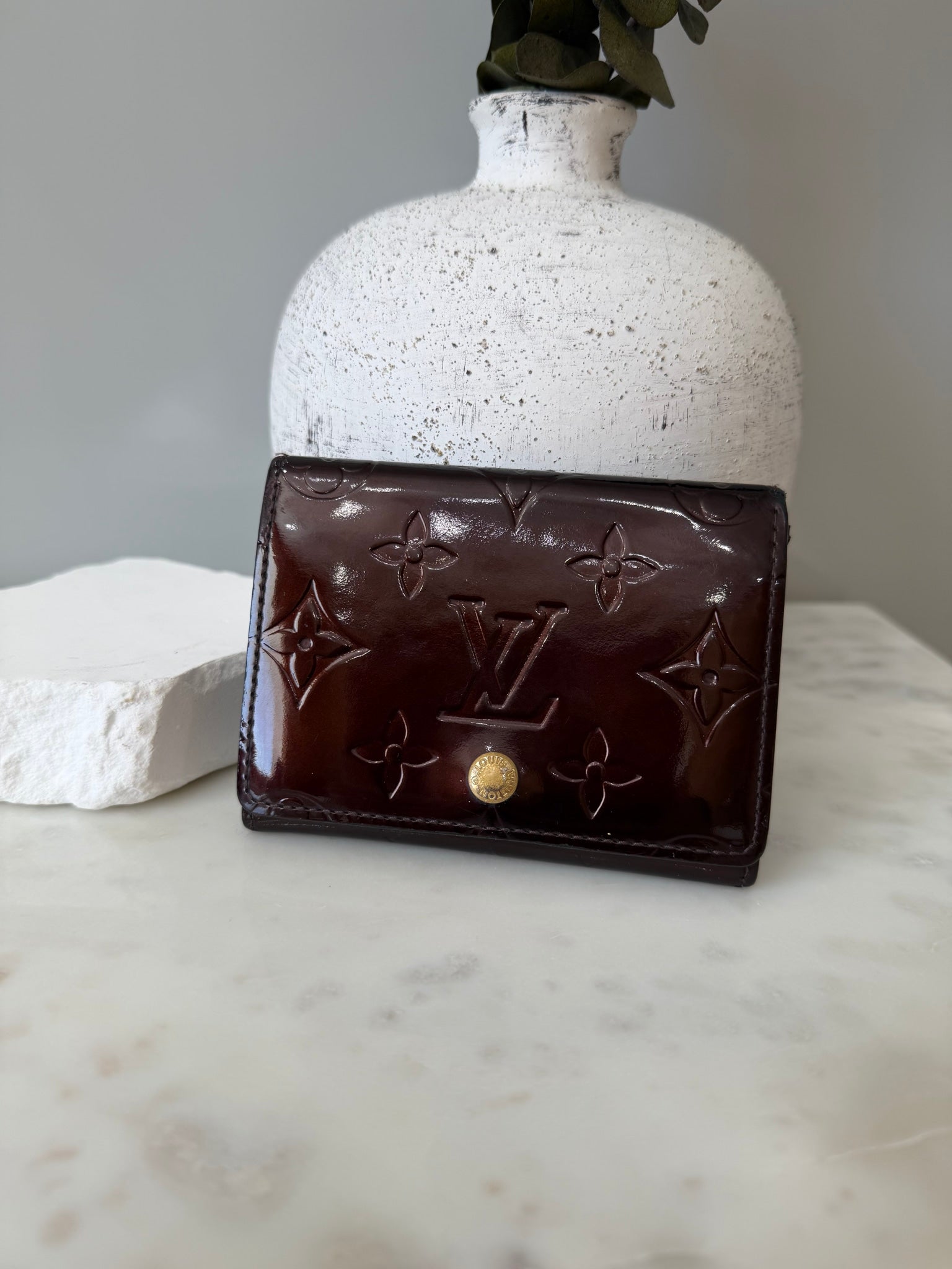 Louis Vuitton Amarante Vernis Compact Wallet