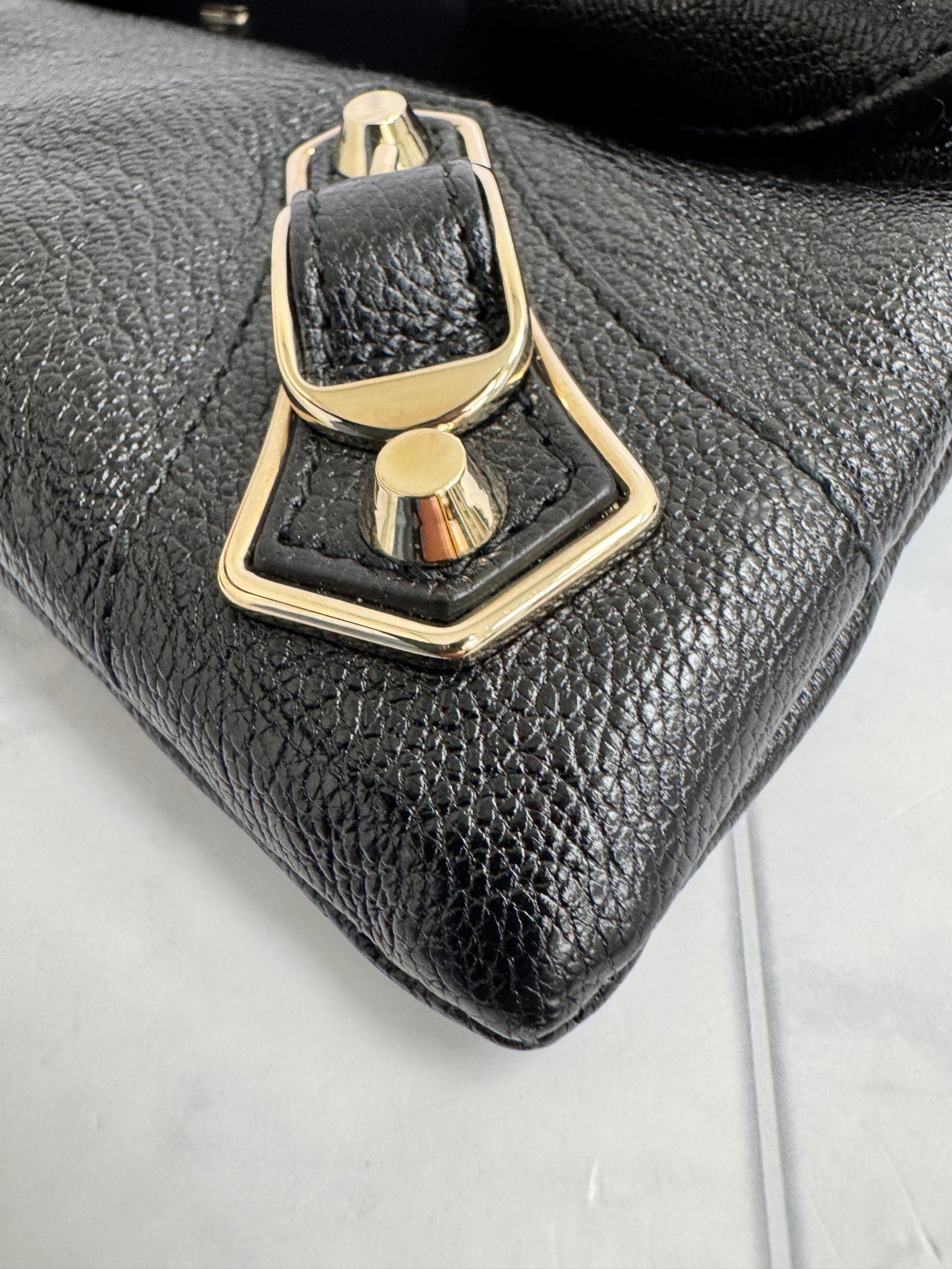 Balenciaga Black Grained Leather Clutch