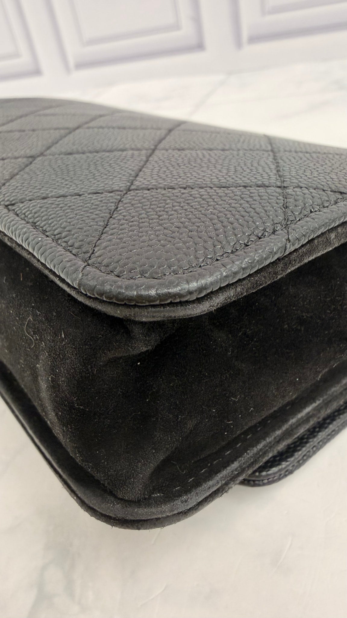 Chanel Black Quilted Caviar Leather & Suede Lady Coco Flap Bag