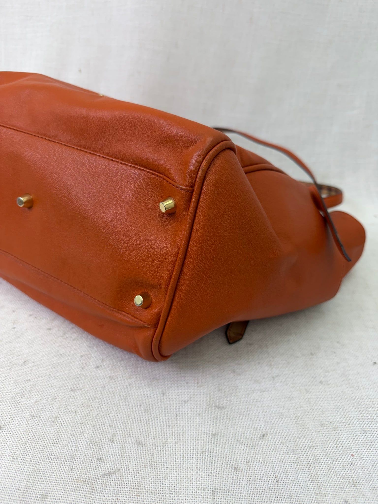 Burberry Orange Leather Canterbury Tote