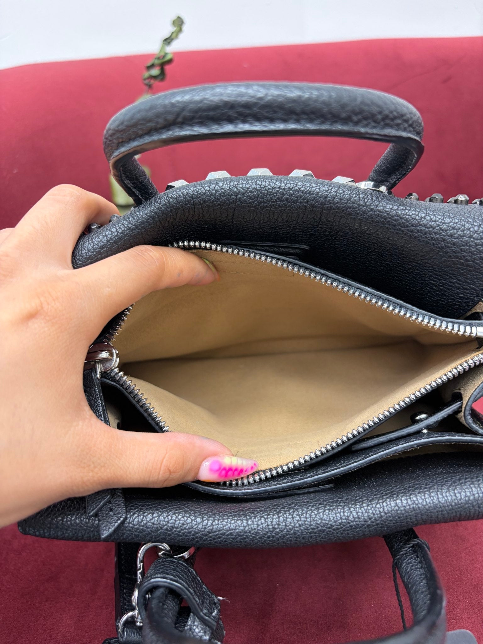 MCM Black Leather Studded Mini Milla Tote HandBag
