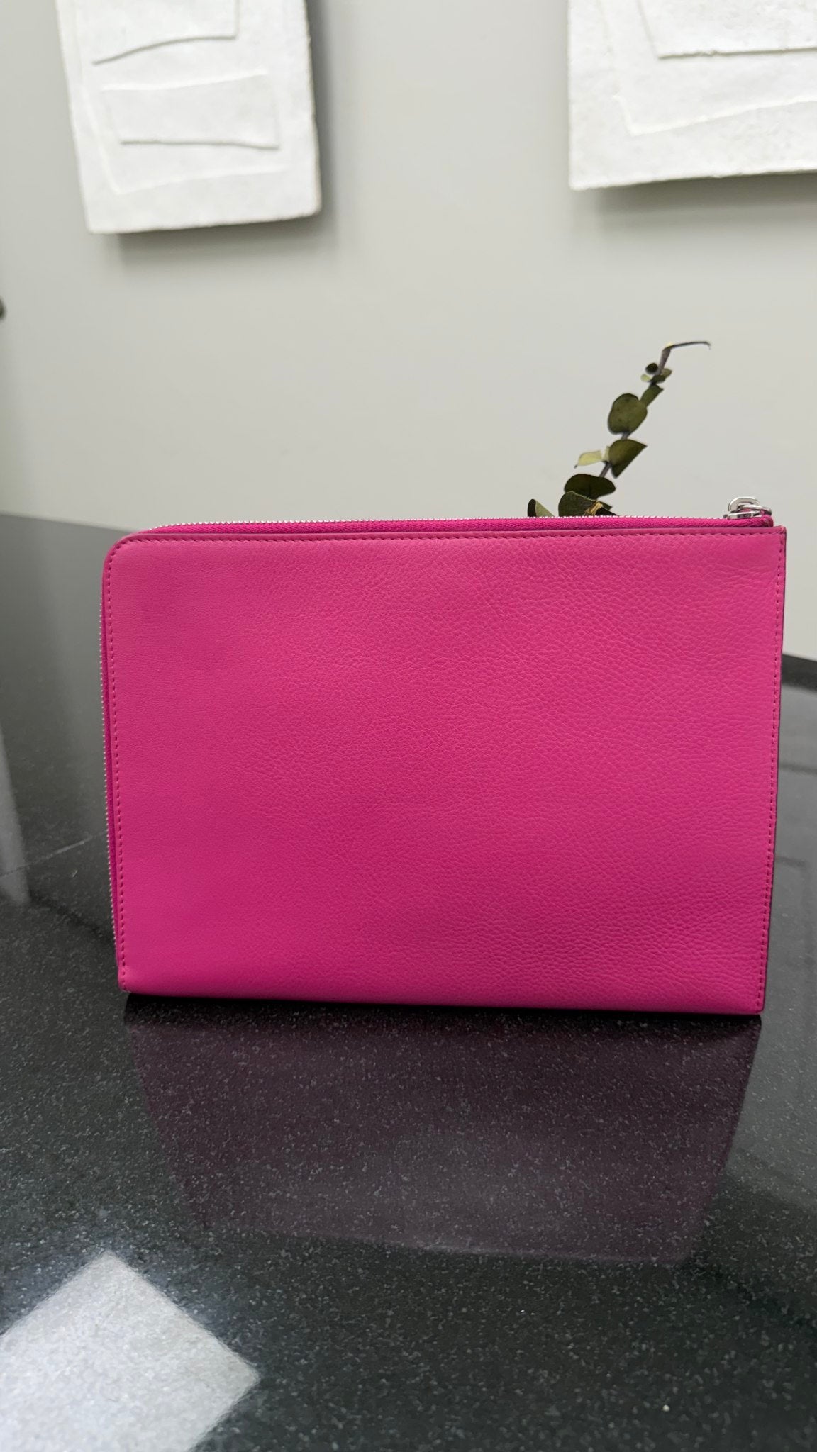 Fendi Magenta Leather Monsters Clutch