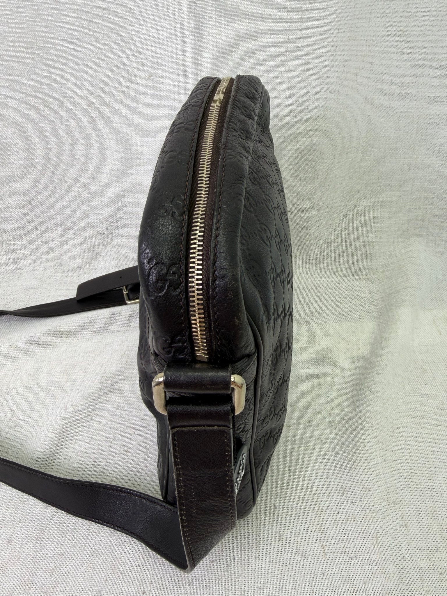 Gucci Dark Brown Guccissima Leather Crossbody Bag