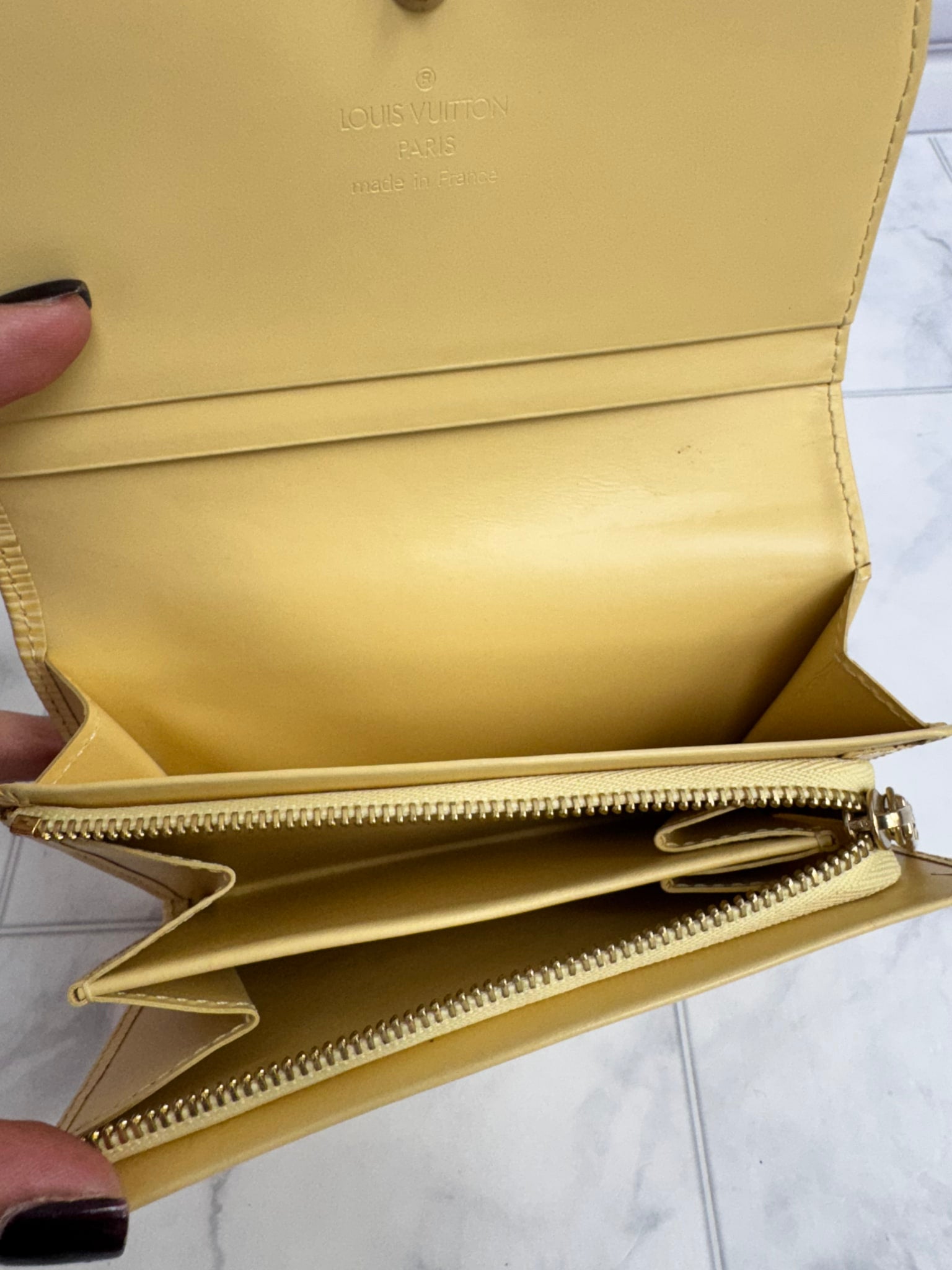 Louis Vuitton Yellow Epi Leather Flap Compact Wallet