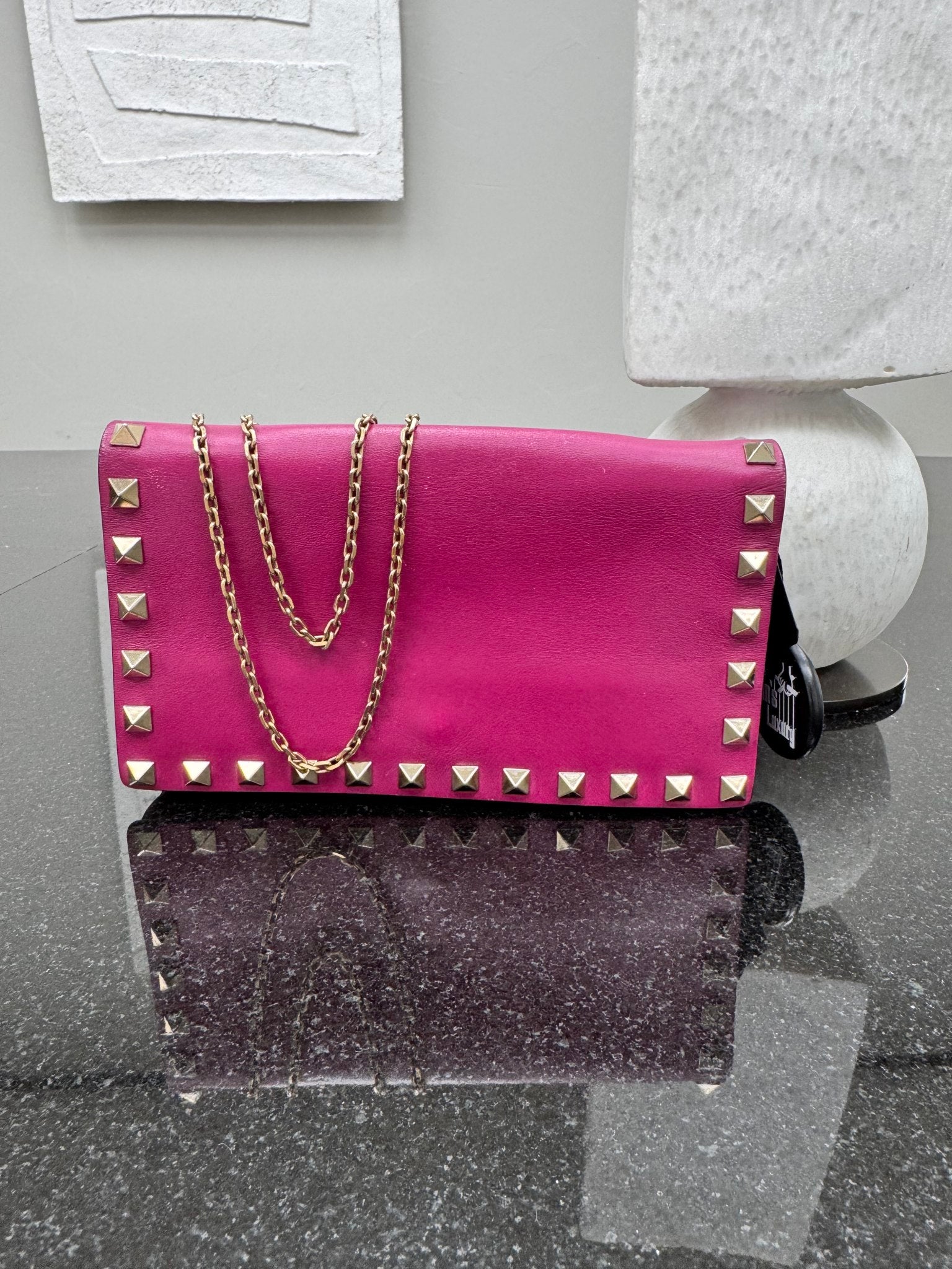 Valentino Fuchsia Leather Rockstud Small Crossbody Bag