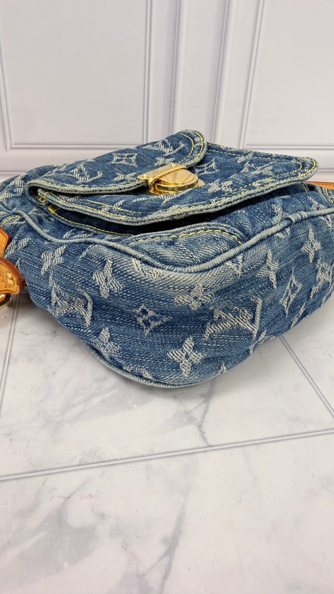 Louis Vuitton Blue Denim Monogram Camera Bag
