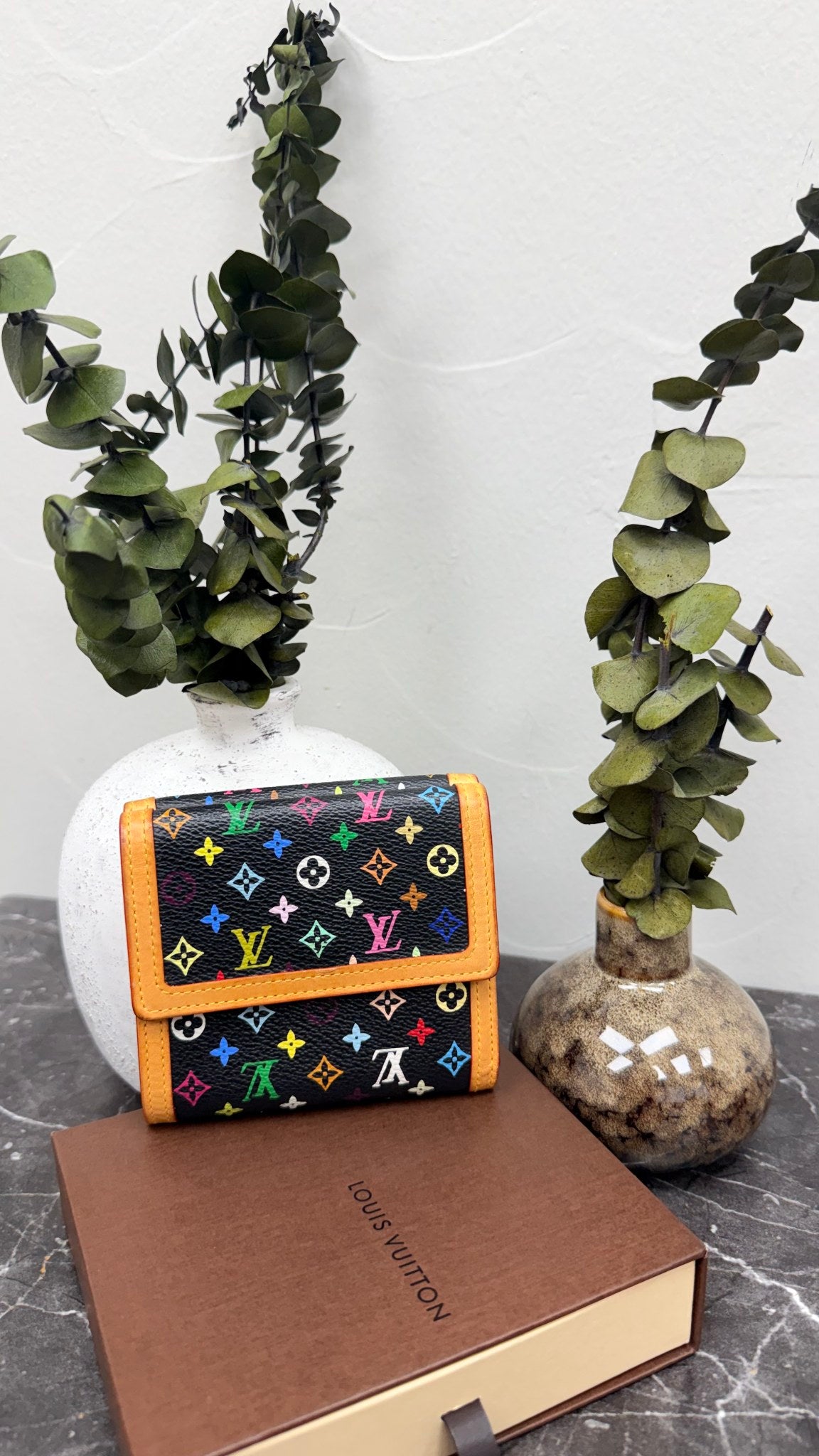 Louis Vuitton Black Multicolor Monogram Compact Wallet