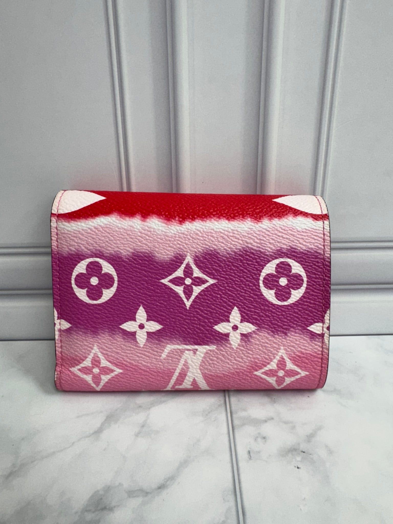 Louis Vuitton Pink And Red Monogram Victorine Escale Compact Wallet