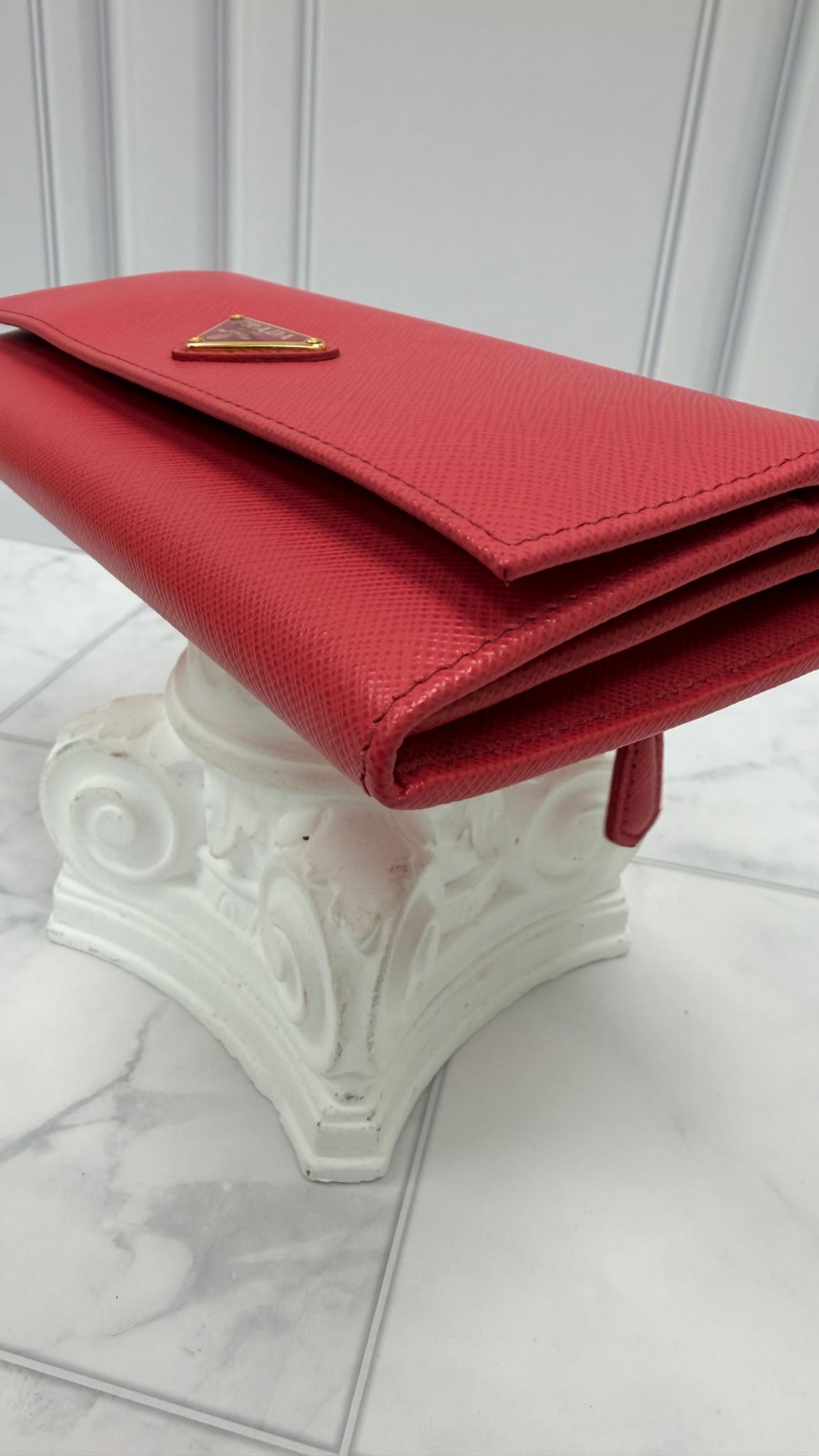 Prada Pink Saffiano Leather Long Wallet