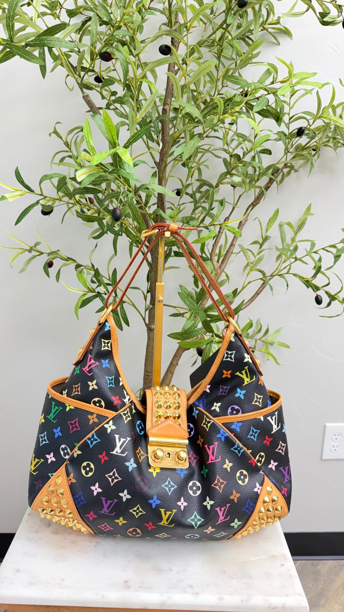Louis Vuitton Black Monogram Multicolor Chrissie Shoulder Bag
