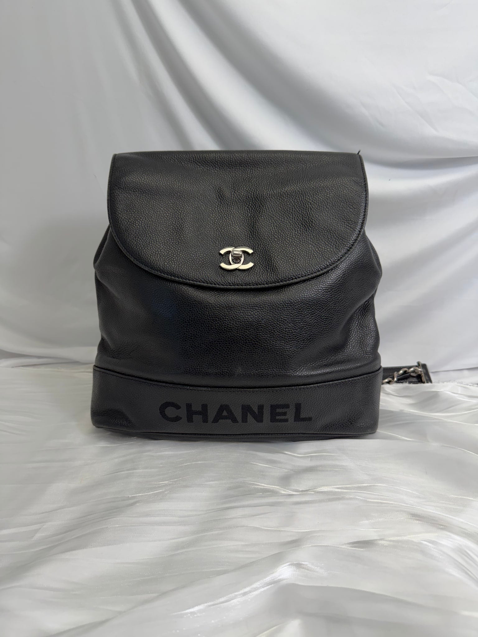 Chanel Black Caviar CC Backpack