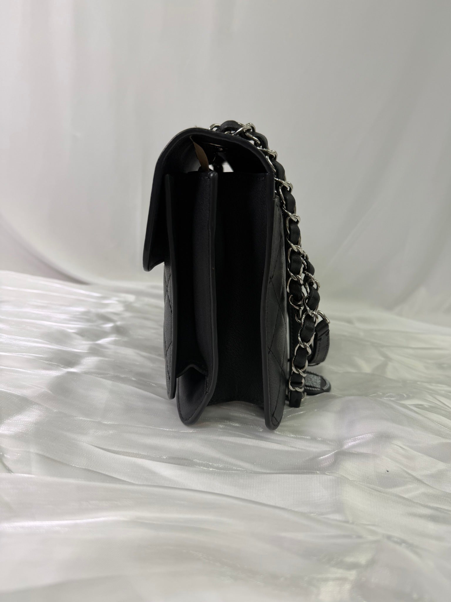 Chanel Black Calfskin CC Box Flap Shoulder Bag