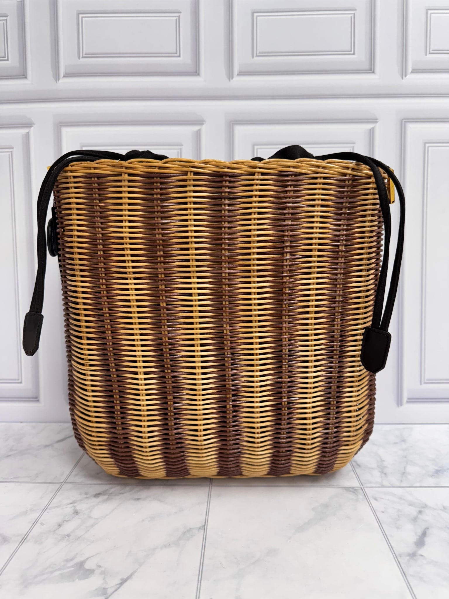 Fendi Rattan Basket Shoulder Bag