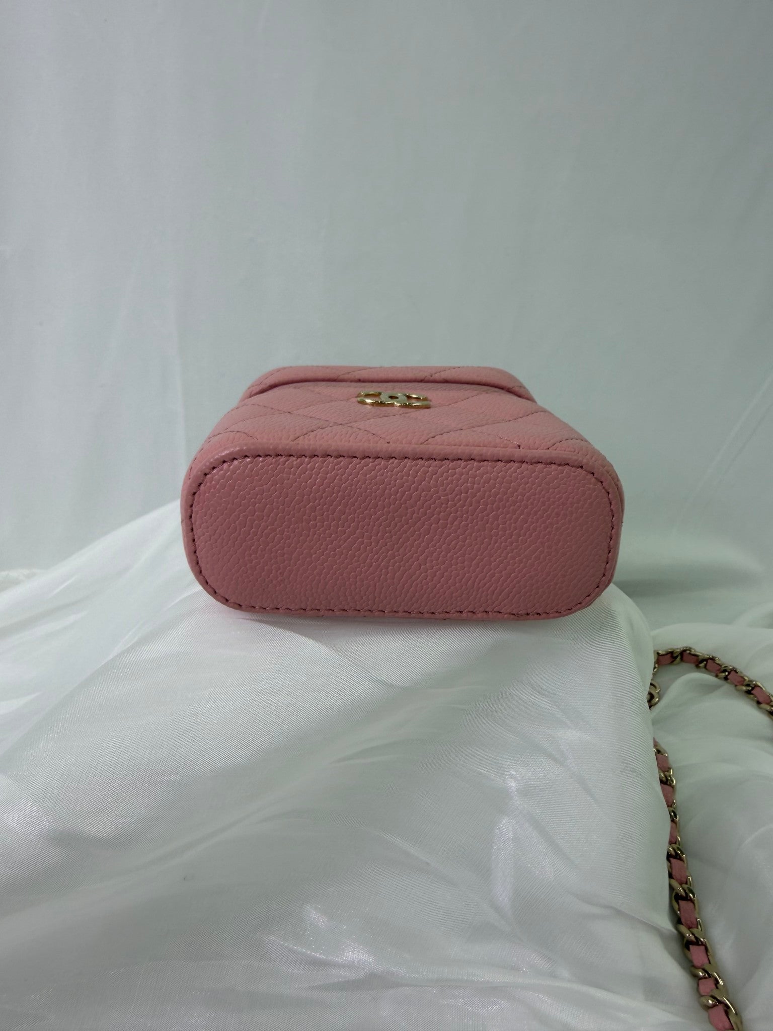 Chanel Pink Caviar Leather Mini Vanity Case