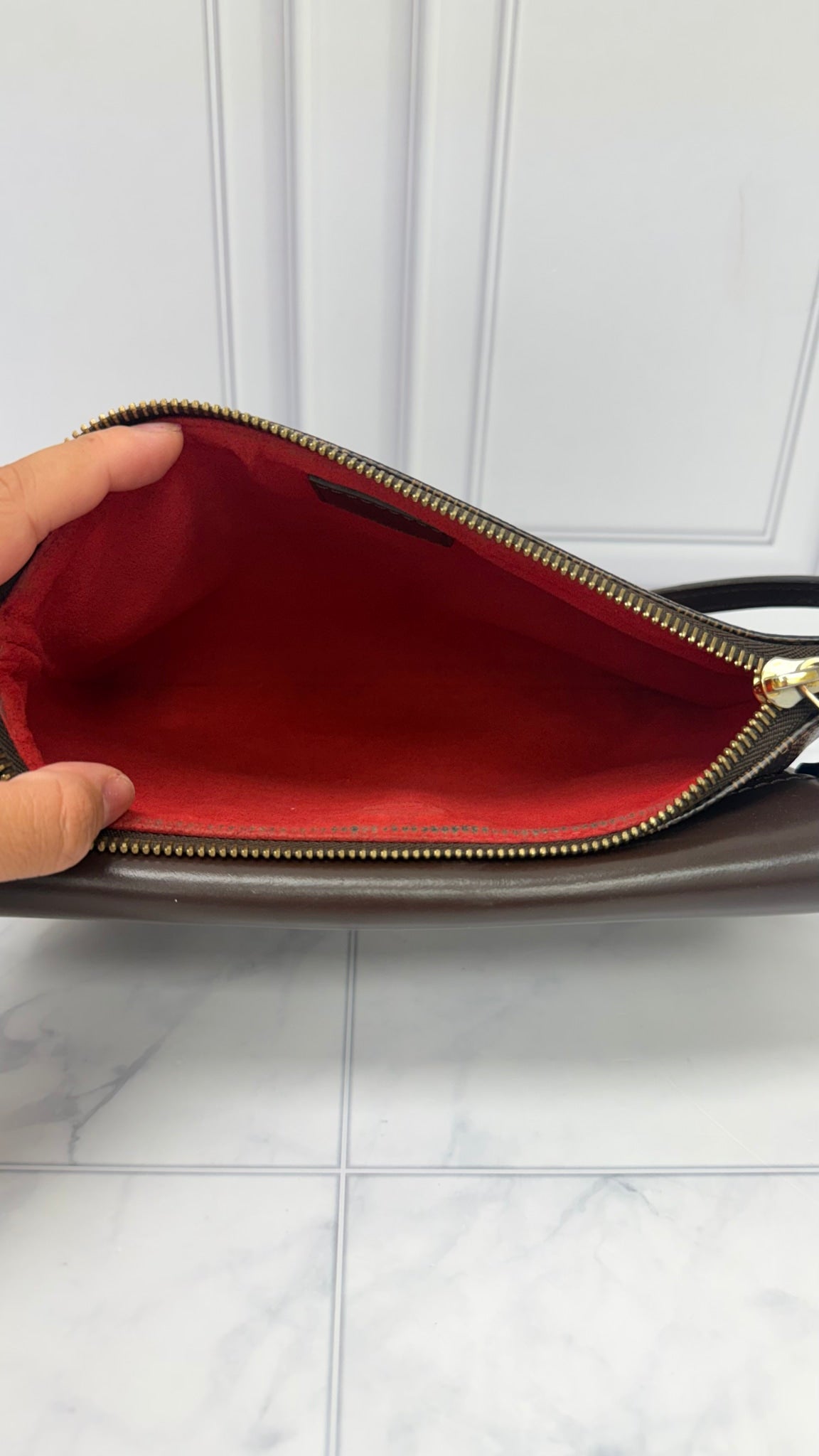 Louis Vuitton Damier Ebene Twice Pochette Crossbody Bag