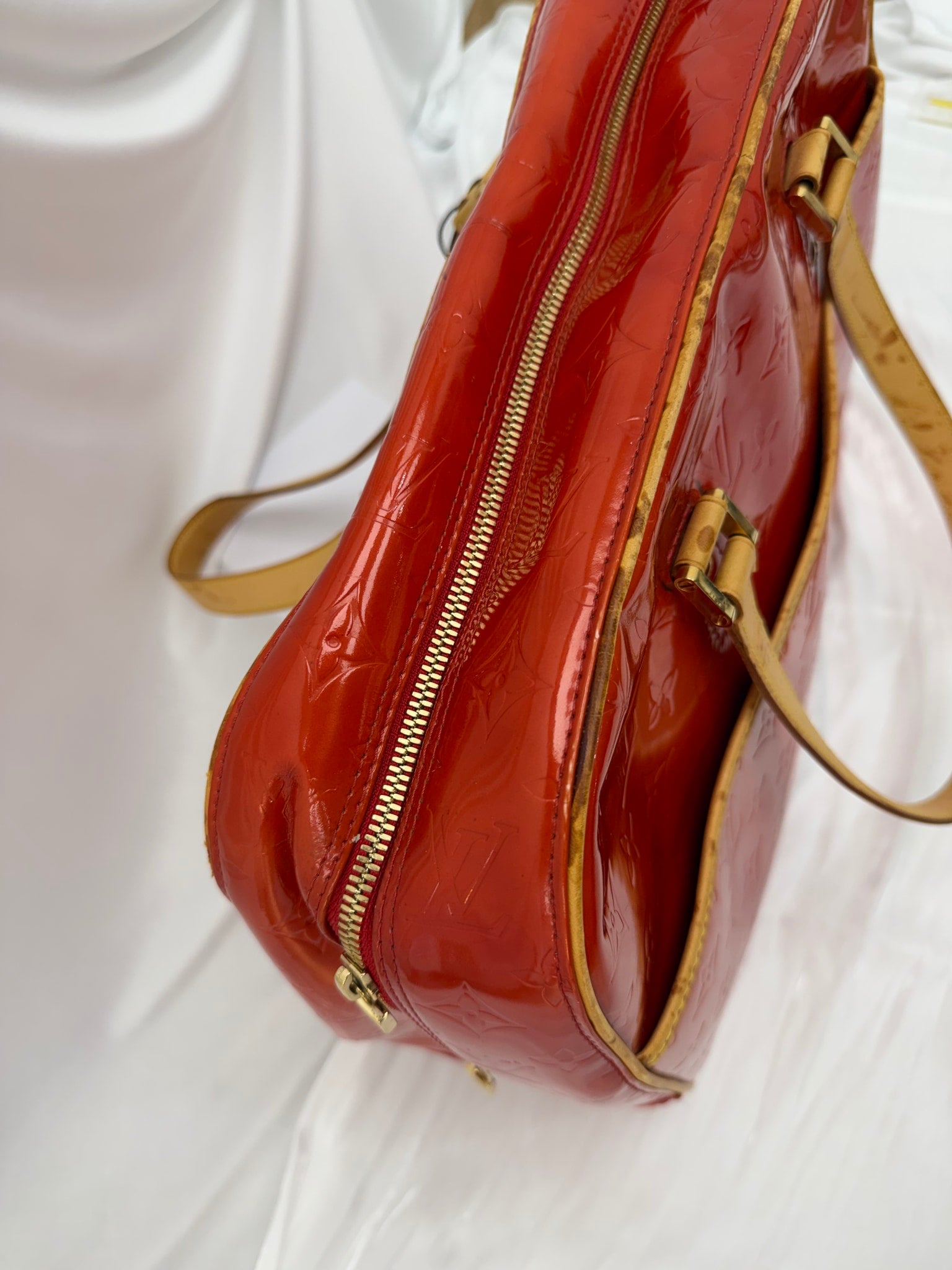 Louis Vuitton Red Vernis Sutton Shoulder Bag