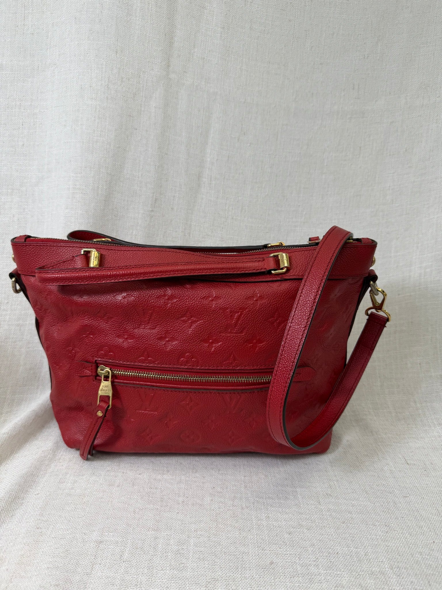 Louis Vuitton Red Empreinte Bastille MM Handbag