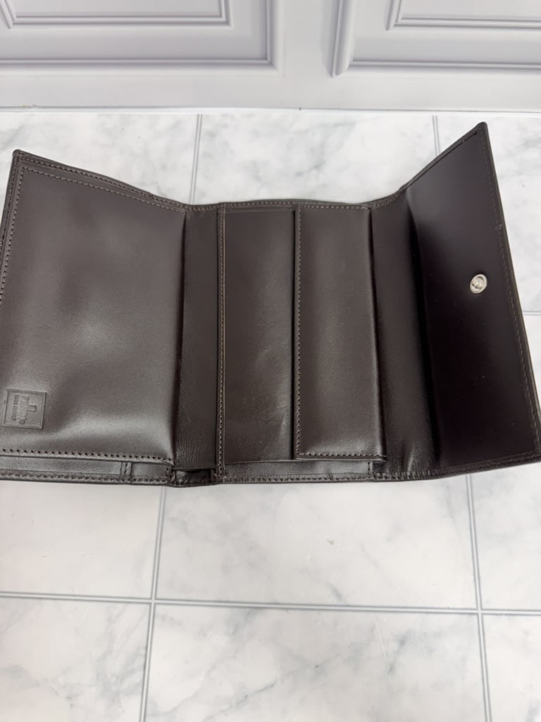 LIKE NEW - Fendi Brown And Black Zucca Canvas Trifold Compact Wallet