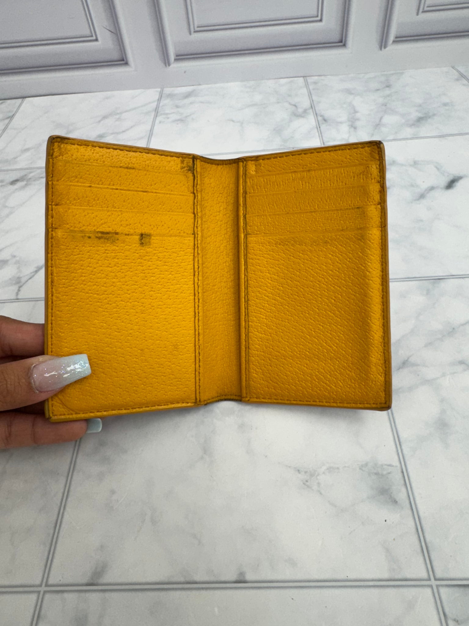 Gucci GG Supreme And Yellow Card Case